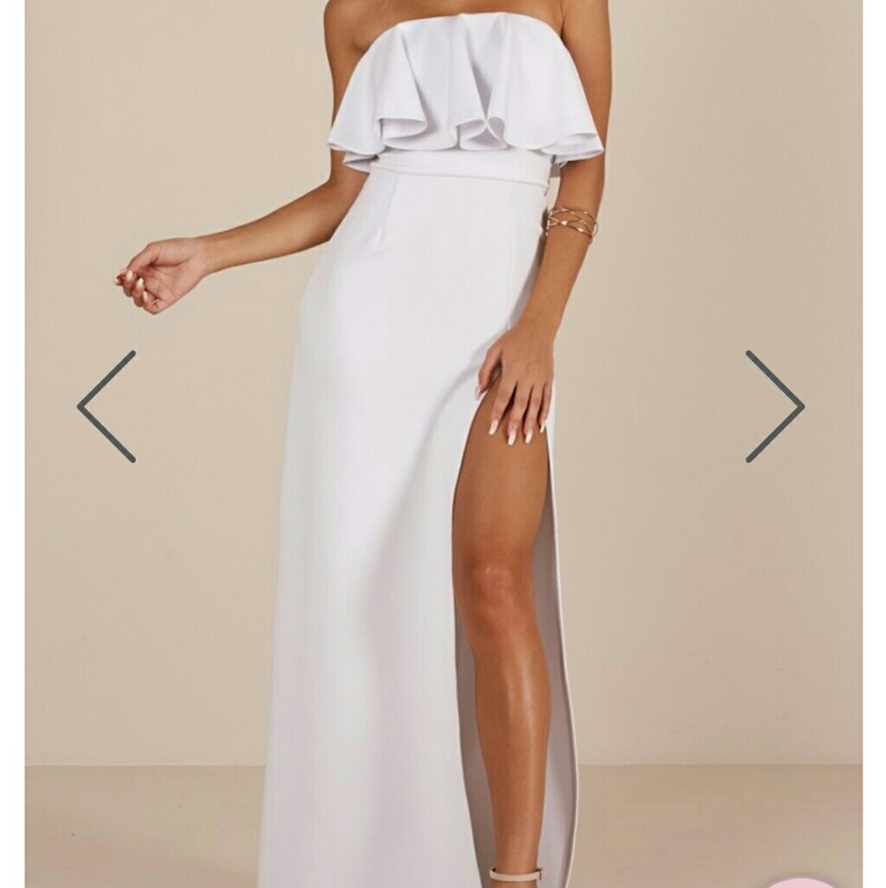 White Maxi Strapless Dress Showpo Poets and Lovers